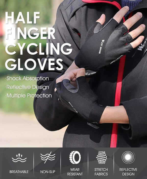 Planet Gates Cycling Gloves Half Finger Anti Slip Shockproof Bike Gloves Gel Pad Summer Women Men Sports MTB Road Bicycle Gloves