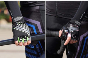 Planet Gates Cycling Gloves Half Finger Anti Slip Shockproof Bike Gloves Gel Pad Summer Women Men Sports MTB Road Bicycle Gloves