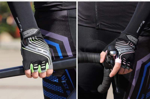 Planet Gates Cycling Gloves Half Finger Anti Slip Shockproof Bike Gloves Gel Pad Summer Women Men Sports MTB Road Bicycle Gloves