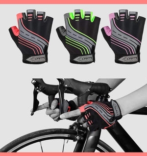 Planet Gates Cycling Gloves Half Finger Anti Slip Shockproof Bike Gloves Gel Pad Summer Women Men Sports MTB Road Bicycle Gloves