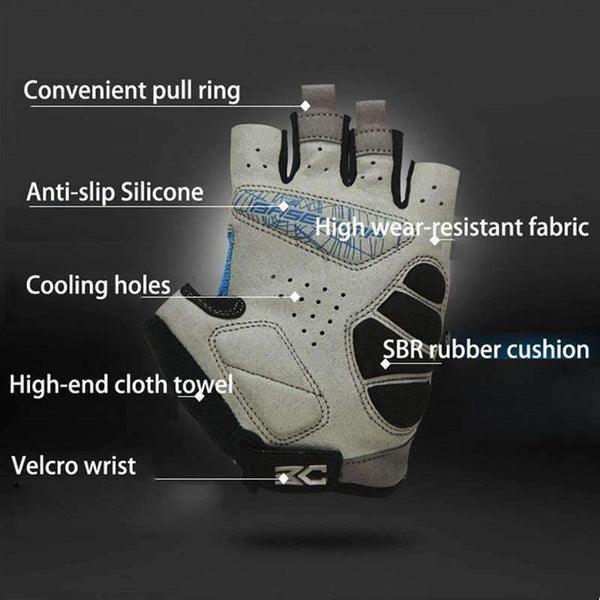 Planet Gates Cycling Gloves / L Cycling Gloves Half Finger Men Women Gel Pad Gym Sport MTB Bike Gloves Anti-Slip Breathable Cycling Accessories Gym