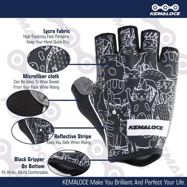 Planet Gates Cycling Gloves Men Women Road Racing Half Finger Summer Mittens Non-Slip Reflective Outdoor Sport Adult MTB Bike Glove