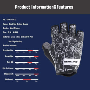 Planet Gates Cycling Gloves Men Women Road Racing Half Finger Summer Mittens Non-Slip Reflective Outdoor Sport Adult MTB Bike Glove