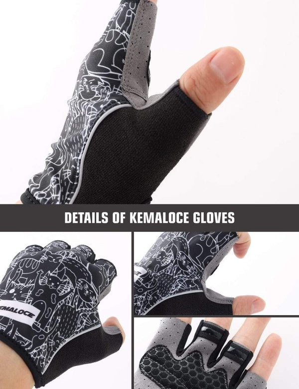 Planet Gates Cycling Gloves Men Women Road Racing Half Finger Summer Mittens Non-Slip Reflective Outdoor Sport Adult MTB Bike Glove