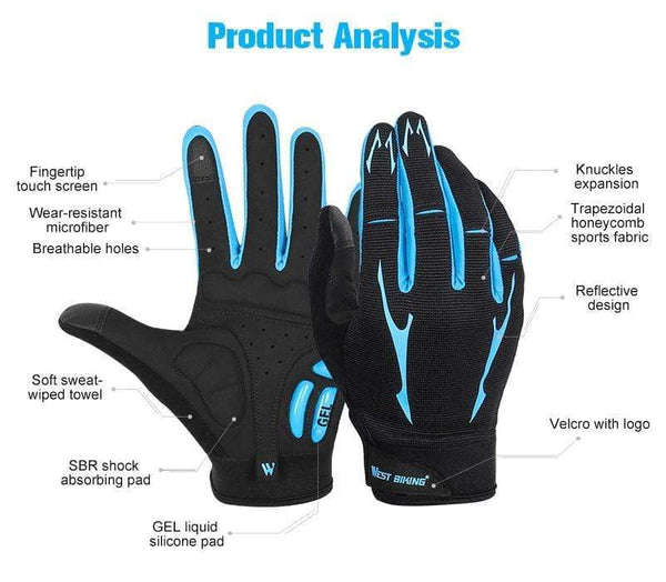 Planet Gates Cycling Gloves Men Women Sports Full Finger GEL Bike Gloves Touch Screen Windproof Warm MTB Road Bicycle Gloves