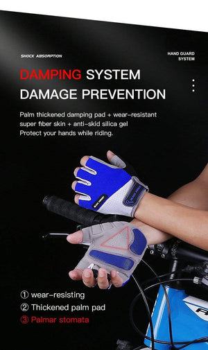 Planet Gates Cycling Gloves Non-slip MTB Gloves Mountain Bike Half Finger Gloves Men Summer Bicycle Gym Fitness Sports guantes moto