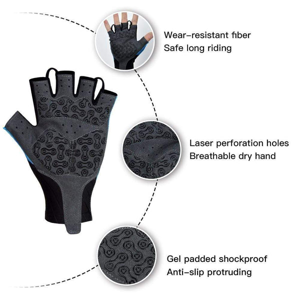 Planet Gates Cycling Gloves Pro Light Soft Breathable Cool Dry Half Finger Cycling Glove Anti Slip Shockproof Bike Gloves MTB Road