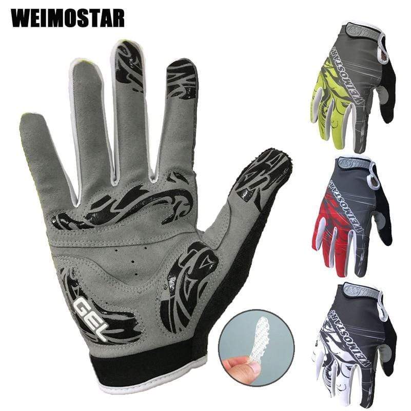 Planet Gates Cycling Gloves Shockproof Gel padded Bike Glove Men Bicycle Full Finger Gloves Women MTB Racing Gloves  Brand White