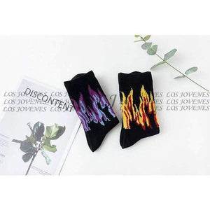 Planet Gates Cycling Socks Men Bike Socks Flame Printed Cotton Running Socks Fiets Sokken Sport Outdoor Bicycle Accessories
