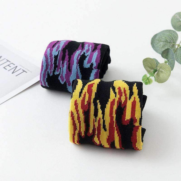 Planet Gates Cycling Socks Men Bike Socks Flame Printed Cotton Running Socks Fiets Sokken Sport Outdoor Bicycle Accessories