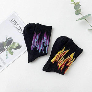 Planet Gates Cycling Socks Men Bike Socks Flame Printed Cotton Running Socks Fiets Sokken Sport Outdoor Bicycle Accessories