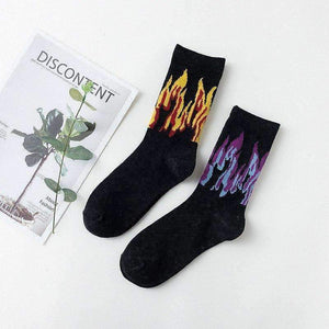 Planet Gates Cycling Socks Men Bike Socks Flame Printed Cotton Running Socks Fiets Sokken Sport Outdoor Bicycle Accessories