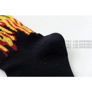 Planet Gates Cycling Socks Men Bike Socks Flame Printed Cotton Running Socks Fiets Sokken Sport Outdoor Bicycle Accessories