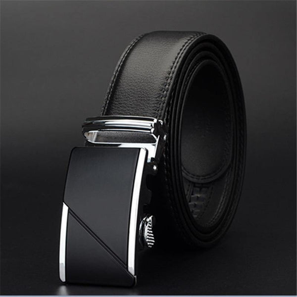 Planet Gates CZ025 / 110cm Leather Belts for Men High Quality Male Brand Automatic Ratchet Buckle belt 1.25" 35mm Wide 110-130cm long