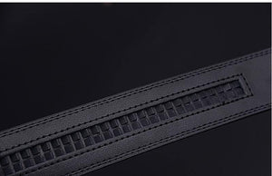 Planet Gates CZ025 / 110cm Leather Belts for Men High Quality Male Brand Automatic Ratchet Buckle belt 1.25" 35mm Wide 110-130cm long