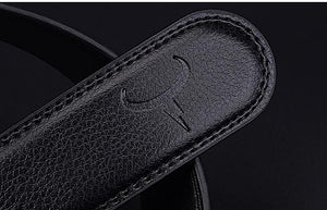 Planet Gates CZ025 / 110cm Leather Belts for Men High Quality Male Brand Automatic Ratchet Buckle belt 1.25" 35mm Wide 110-130cm long