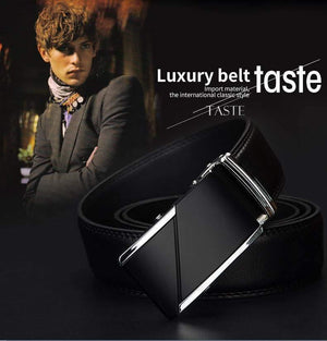 Planet Gates CZ025 / 110cm Leather Belts for Men High Quality Male Brand Automatic Ratchet Buckle belt 1.25" 35mm Wide 110-130cm long