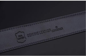 Planet Gates CZ025 / 110cm Leather Belts for Men High Quality Male Brand Automatic Ratchet Buckle belt 1.25" 35mm Wide 110-130cm long