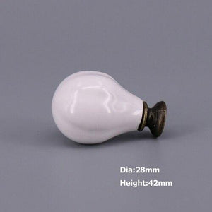 1x Classic White  Porcelain/Ceramic Drawer Pull Knob Cabinet Cupboard Door Handle Knob