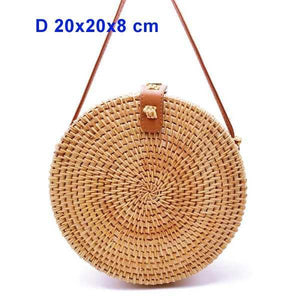Planet Gates D 20X8 da pi kou Round Straw Bags Women Summer Rattan Bag Handmade Woven Beach Cross Body Bag Circle Bohemia Handbag Bali Lowest price L31