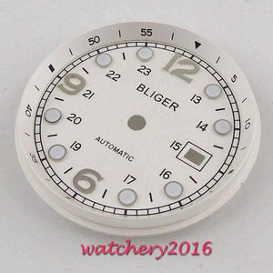 Planet Gates D 33mm Bliger Dial Date window Luminous marks fit 2824 2836 Miyota 8215 8205 821A movement men's Watch
