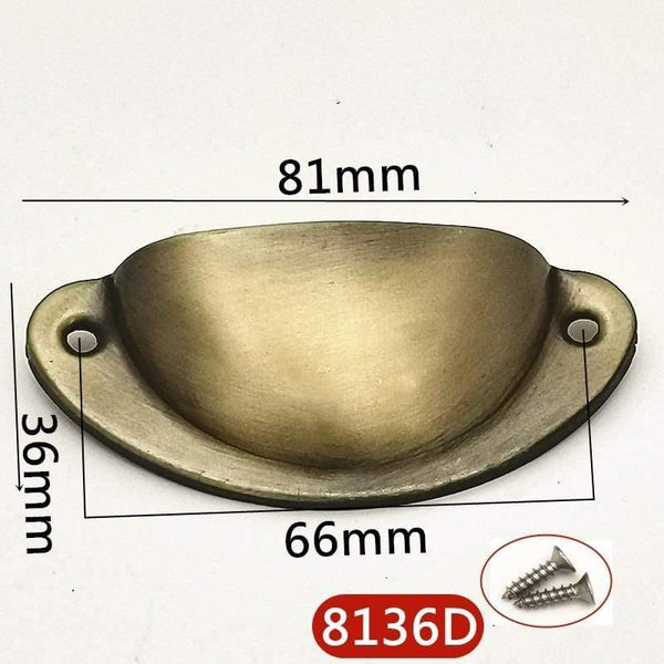 4pcs/lot Metal Kitchen Drawer Cabinet Door Handle Furniture Knobs Hardware Cupboard Antique Iron Shell Pull Handles