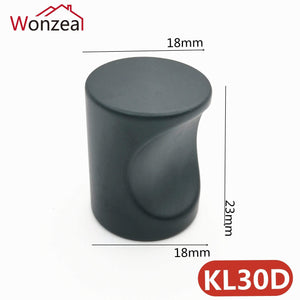 Aluminum Modern Black Cabinet Handle Furniture Hardware Kitchen Door Single Knobs Cupboard Wardrobe Drawer Pulls