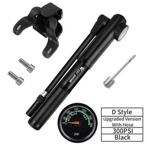 Planet Gates D Black 300PSI / China Portable Mini Pump for Bicycle Pump Bike Hand Inflator Schrader Presta Valve Adapter Cycling Tire Needle Air Hose