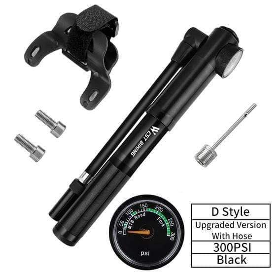 Planet Gates D Black 300PSI / China Portable Mini Pump for Bicycle Pump Bike Hand Inflator Schrader Presta Valve Adapter Cycling Tire Needle Air Hose