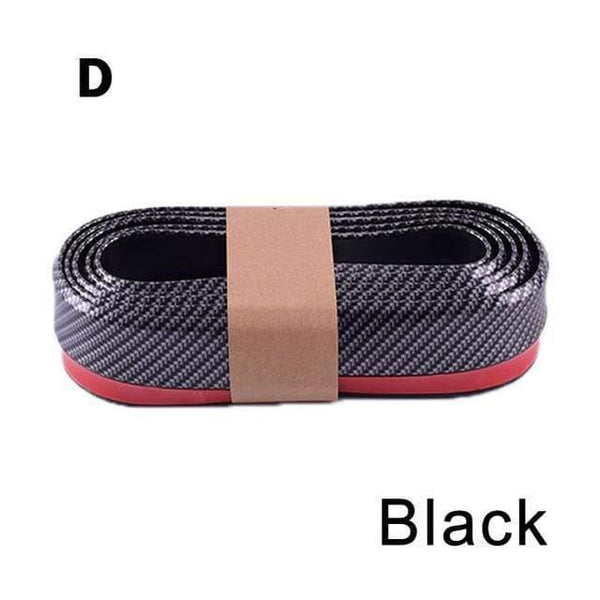 Planet Gates D BLACK Car Universal Front Bumper Lip  Carbon Fiber Rubber Splitter Chin Spoiler side Skirt Rubber Anti Scratch Protector Body Kit Trim