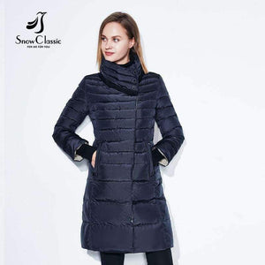 Planet Gates D blue / L Winter jacket women free scarf Slim Coats Female Warm Parka thick Outwear soft bio down Padded Regular long jackets