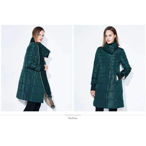 Planet Gates D blue / L Winter jacket women free scarf Slim Coats Female Warm Parka thick Outwear soft bio down Padded Regular long jackets