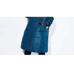 Planet Gates D blue / L Winter jacket women free scarf Slim Coats Female Warm Parka thick Outwear soft bio down Padded Regular long jackets