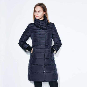 Planet Gates D blue / L Winter jacket women free scarf Slim Coats Female Warm Parka thick Outwear soft bio down Padded Regular long jackets