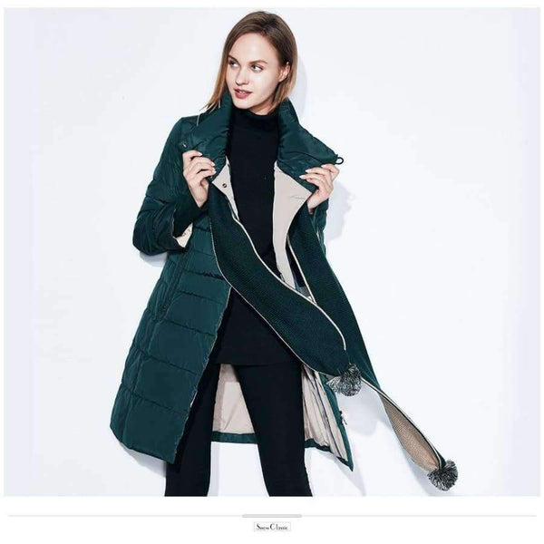 Planet Gates D blue / L Winter jacket women free scarf Slim Coats Female Warm Parka thick Outwear soft bio down Padded Regular long jackets