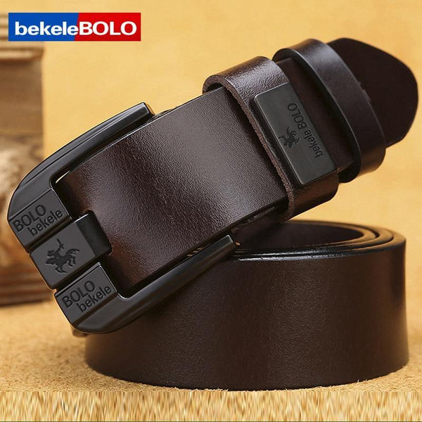 Men Real Cow Leather Business Designer Belt Men Vintage Luxury Quality Genuine Leather Belt Man Buckles