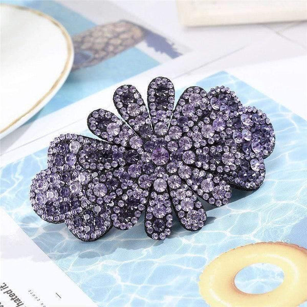 Crystal Flower Barrettes Hair Clips For Women Vintage Rhinestone Hairpins Head Wear Girls Hair Accessories Jewelry Clips