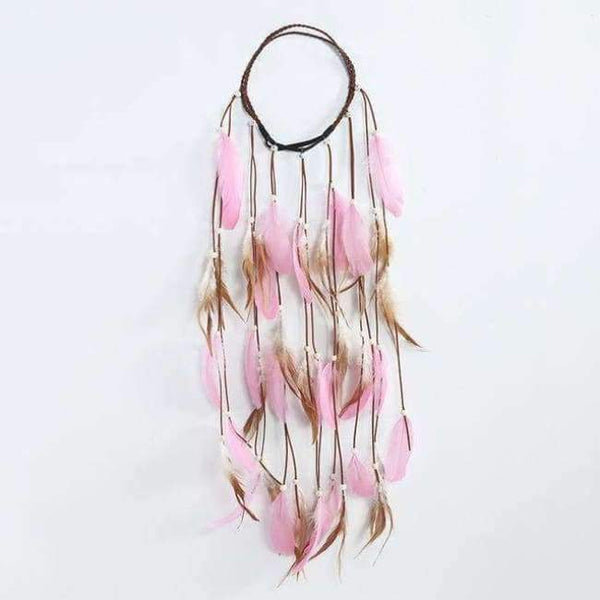 Planet Gates D Feather Rope Crown AWAYTR 2018 Boho White Elastic Gypsy Festival Head Band for Women Fashion Indian Hair Accessories