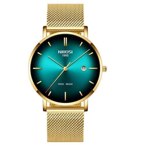 Planet Gates D Mens Watches Top Brand Luxury Mesh Steel Strap Green Casual Quartz Watch Men Fashion Sports Wrist Watch Relogio Masculino