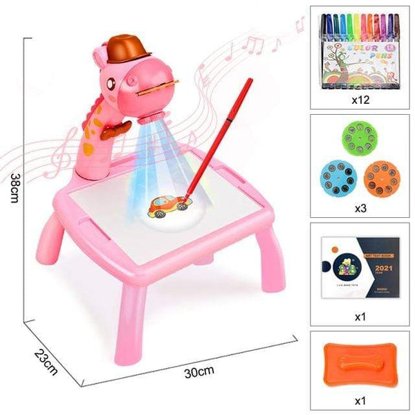 Planet Gates D Pink with box Children Led Projector Painting Art Drawing Table Light Toy For Kids Painting Board Desk Educational Learning Paint Tools Toys