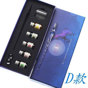 Planet Gates D Rainbow Glass Pen Dip pen Gift Set Starry sky Color ink Pen Creative Writing Tools Pluma Estilografica