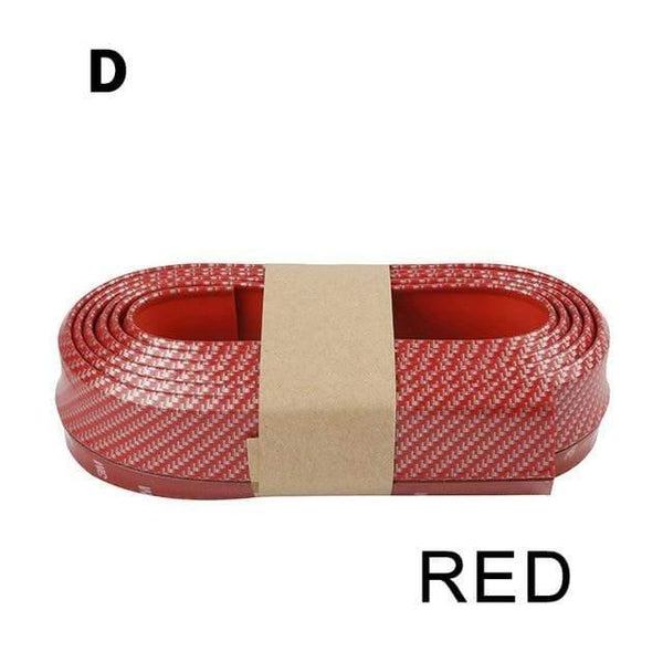 Planet Gates D Red Car Universal Front Bumper Lip  Carbon Fiber Rubber Splitter Chin Spoiler side Skirt Rubber Anti Scratch Protector Body Kit Trim