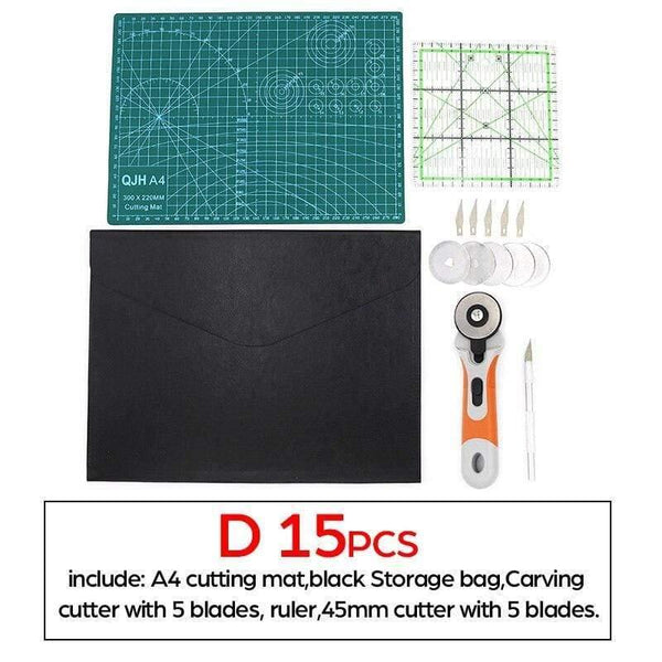Planet Gates D set 15PCS A1A2A3A4 PVC Cutting Mat DIY Leather Craft Tool Double-sided Self-healing Mat Bottom Plate Cutting Patchwork Sewing Tool Set
