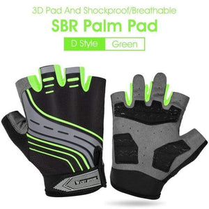 Planet Gates D Style Green / L Cycling Gloves Half Finger Anti Slip Shockproof Bike Gloves Gel Pad Summer Women Men Sports MTB Road Bicycle Gloves