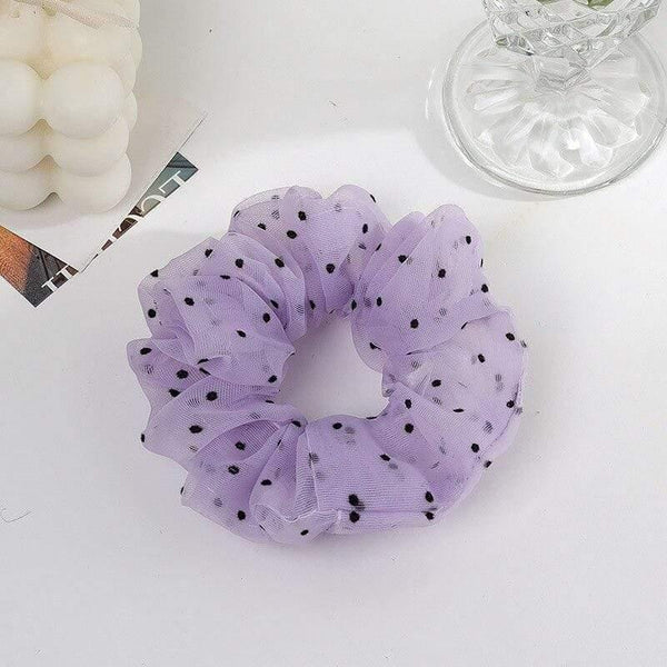 Women Fashion Hair Accessories Satin Hair Scrunchies Elastic Hair  Scrunchy Hair Ties Girls Chiffon Ponytail Holder Purple Lover