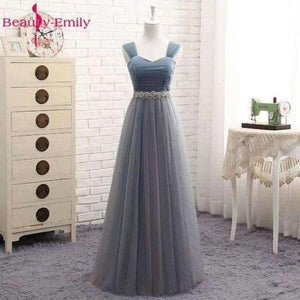 Planet Gates D1 / 2 Beauty Emily High Quality Tulle Long Short Bridesmaid Dresses 2018 Formal A-line Vintage Party Prom Dresses Off the Shoulder