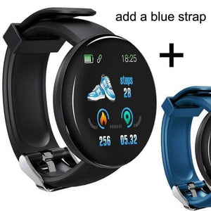 Planet Gates D18 add blue strap / Russian Federation Bluetooth Smart Watch Men Blood Pressure Round Smartwatch Women Watch Waterproof Sport Tracker WhatsApp For Android Ios