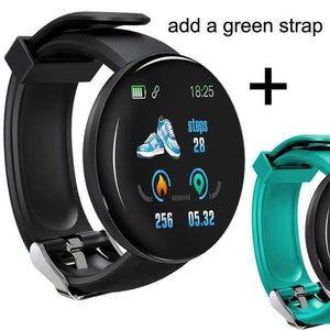 Planet Gates D18 add green strap / Russian Federation Bluetooth Smart Watch Men Blood Pressure Round Smartwatch Women Watch Waterproof Sport Tracker WhatsApp For Android Ios