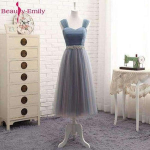 Planet Gates D2 / 2 Beauty Emily High Quality Tulle Long Short Bridesmaid Dresses 2018 Formal A-line Vintage Party Prom Dresses Off the Shoulder