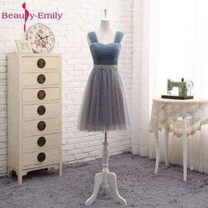Planet Gates D3 / 2 Beauty Emily High Quality Tulle Long Short Bridesmaid Dresses 2018 Formal A-line Vintage Party Prom Dresses Off the Shoulder